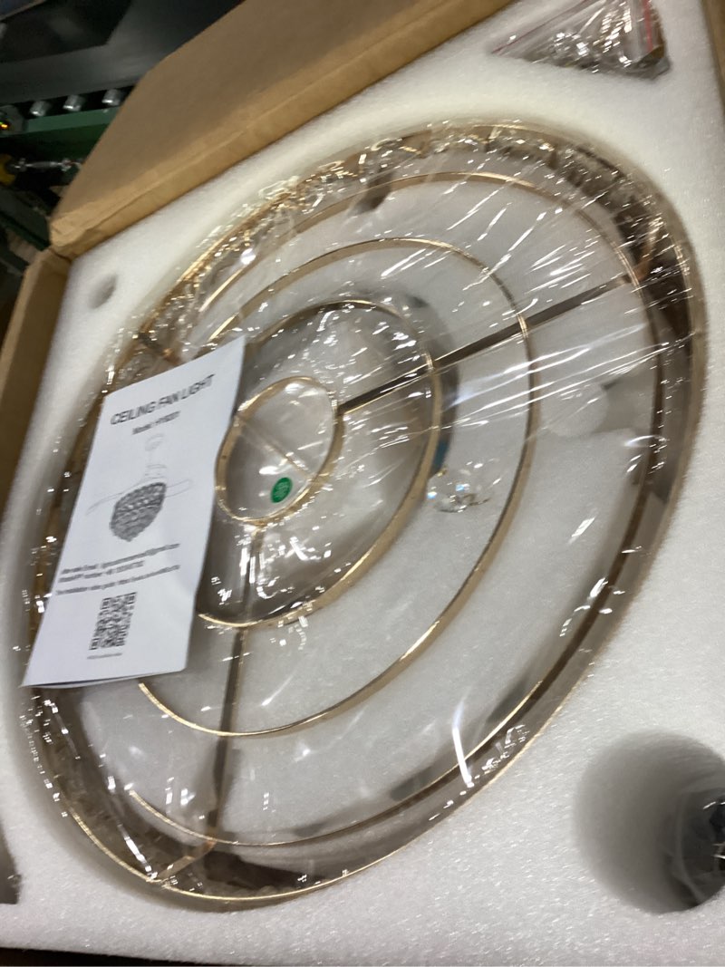 Condition photo showing New/Like New for txcsly 48“ crystal fandelier ceiling fan with light, retractable ceiling fans chandelier fan with retractable blades dimmable crystal ceiling fan chandelier fans for bedroom living room-gold gold 48 inch