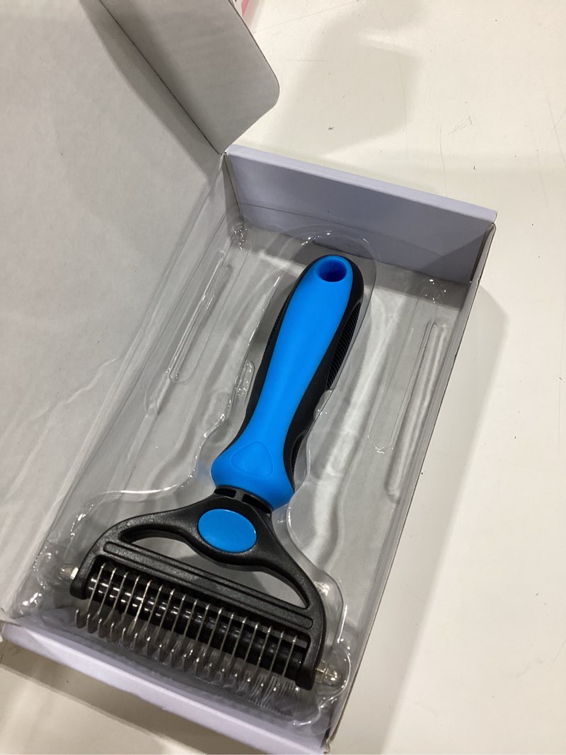 Condition photo showing Good Condition for malsipree dog brush - large, black - 2-in-1 undercoat rake & dematting rake - shedding brush & deshedding tool for medium to large double-coated dogs & cats large black