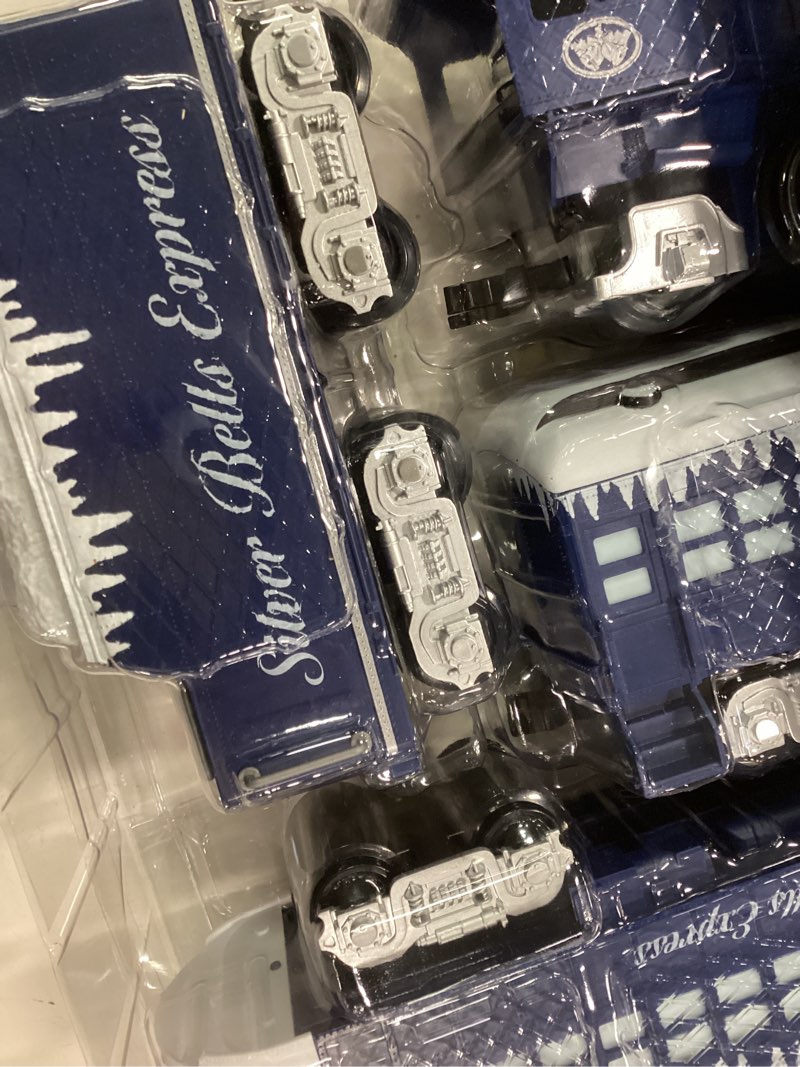 Condition photo showing Good Condition for Lionel Battery-Operated Silver Bells Express Toy Train Set with Locomotive, Train Cars, Track & Remote with Authentic Train Sounds, & Lights for Kids 4+