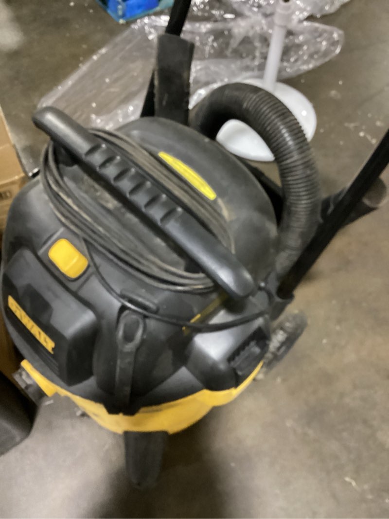 Condition photo showing Good Condition for dewalt 12 gallon poly wet/dry vac, 5.5 hp shop vacuum wet vacuum cleaner for workshop, jobsite, commericial area, large pick-up capacity, yellow,dxv12p yellow 12 gallon