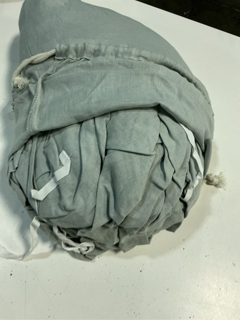 Condition photo showing As Is for quince european linen duvet cover set, full/queen, mist