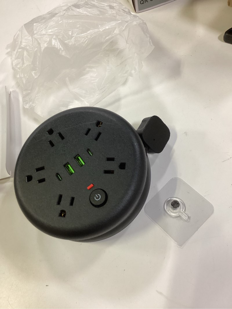 Condition photo showing Good Condition for Power Strip Surge Protector-6.56 ft Retractable Travel Extension Cord Portable Powerstrip with 5 Outlet 2 Smart USB Port 2 USB C for Home Office Travel