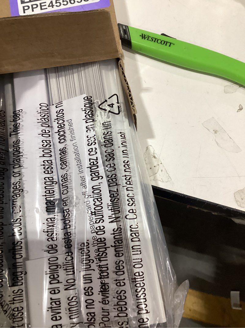Condition photo showing New/Like New for LazBlinds No Tools No Drill Cordless 1" Vinyl Mini Blinds, 100% Privacy S-Curve Blinds for Indoor Windows, Room Darkening Horizontal Window Blinds and Shades for Home, 24" W x 48" H, White White 24" W x 48" H