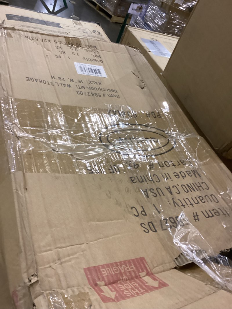 Deco 79 Metal Rectangle Magazine Rack Holder with Suspended Baskets and Label Slot, 16" x 3" x 28", 