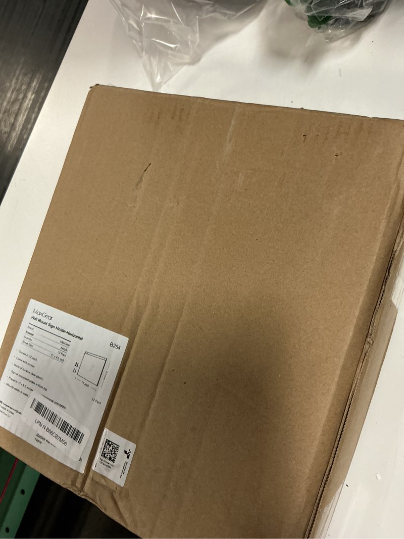 Condition photo showing New/Like New for maxgear wall mount sign holder 8.5 x 11 inch, clear plastic picture frames with mounting screws, door sign holders and document display frame for home, office, store, landscape, 12 pack 11''x8.5'' 12 pack