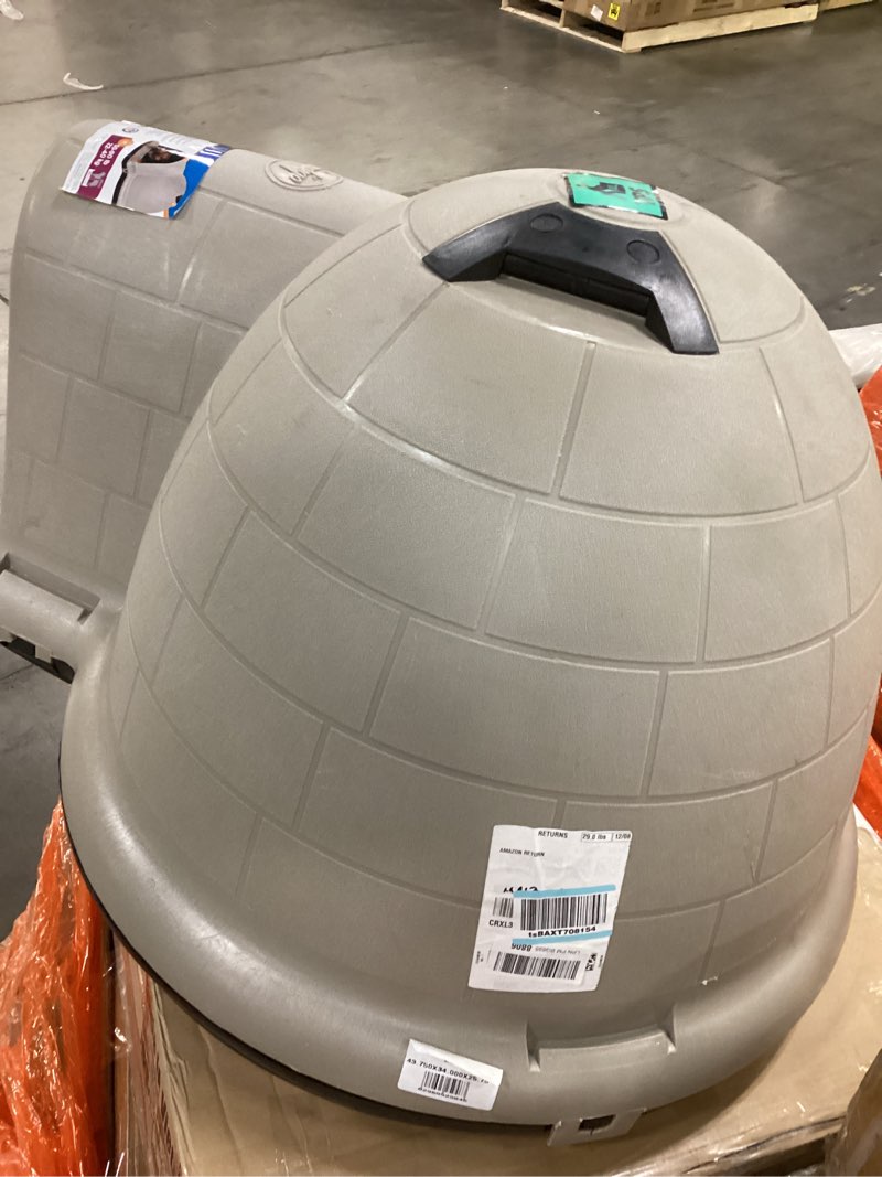 Condition photo showing Good Condition for Petmate Large Dog House Outdoor Weatherproof - Indigo Igloo Dog House, Made in USA, for Large Dogs 50 to 90 pounds, TAUPE/BLACK Large (50-90 lbs)