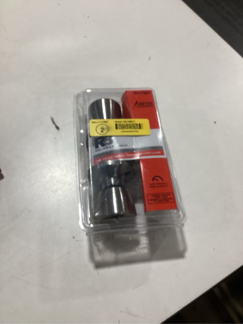 Condition photo showing item condition for reliabilt gallo stainless steel exterior keyed entry door knob 