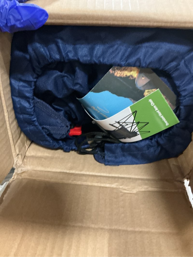 Condition photo showing Good Condition for let's camp oversized camping chairs 29.52" high back heavy duty lawn chair support 500lbs, portable collapsible chair with cup holder, side pocket(blue) single pack navy