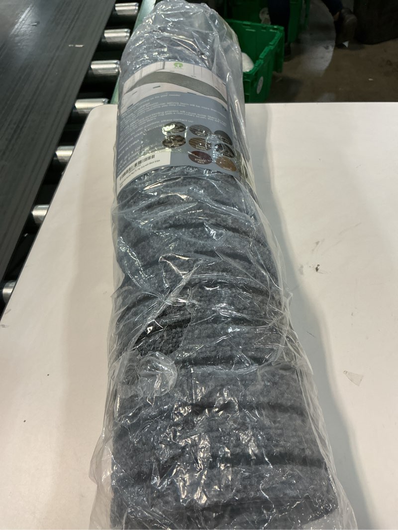 Condition photo showing New/Like New for Custom Size Runner Rug 2 ft x 10 ft, 2-82ft Carpet Runners Hallway Entryway Kitchen Garage Laundry Room Area Rugs with Non-Slip Rubber Backing, Gray with Black Stripe