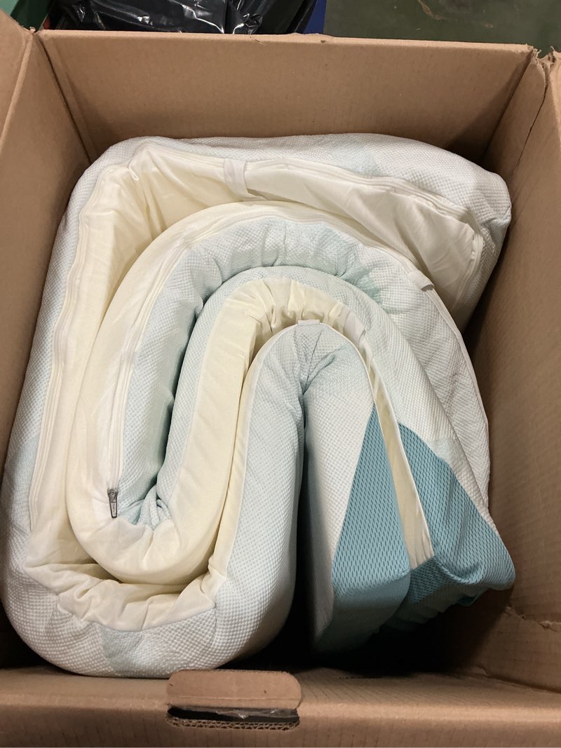 Condition photo showing As Is for Tempur-Pedic TEMPUR-Adapt + Cooling 3-Inch Full Mattress Topper Medium Luxury Premium Foam, Washable Cover, Medium Cooling Topper,white Full 3" + Cooling