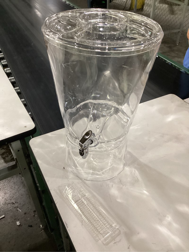 Condition photo showing As Is for creativeware bark beverage dispenser, 2.5 gallon, clear, (pack of 1)