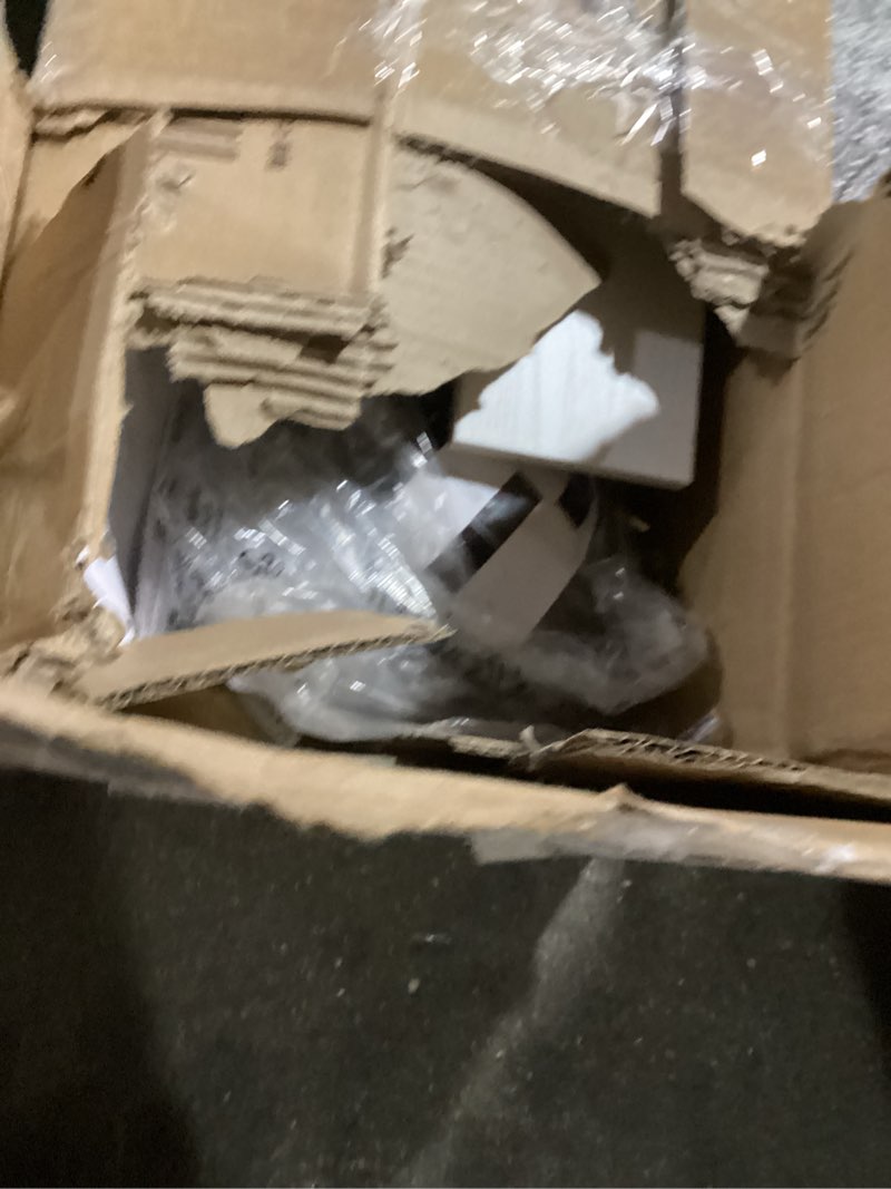 Condition photo showing As Is for Elephance Twin Bed Frames with Charging Station and LED Lights, Metal Bed Frame with 2-Tier Storage Headboard, No Box Spring Needed, Noise Free, Easy Assembly White Twin