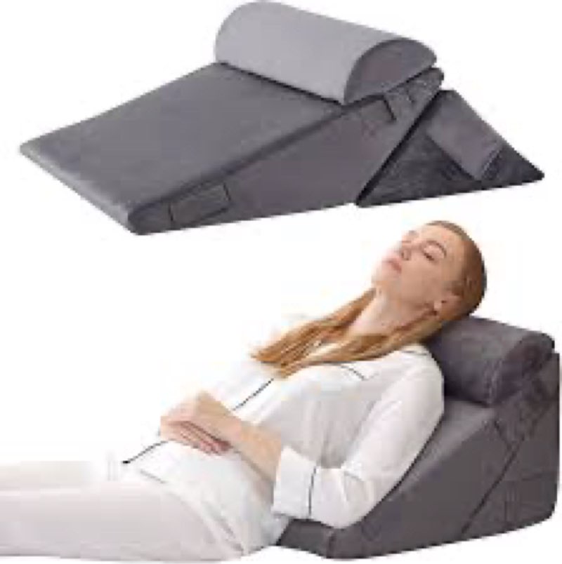 3-Piece Adjustable Orthopedic Bed Wedge Pillow – For Back, Leg & Neck Support, GERD & Sleep Aid