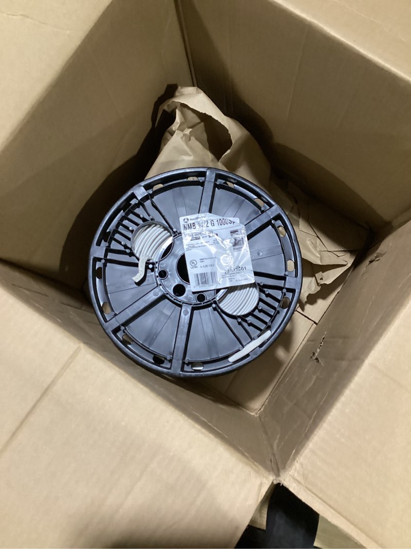 Condition photo showing As Is for southwire 1,000 ft. 14/2 solid romex simpull cu nm-b w/g wire