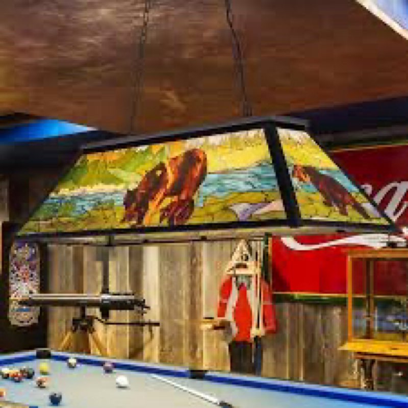 Wellmet Tiffany Pool Table Light, Billiards Chandelier Pendant Light, 4-Lights Rustic Pendant Light,