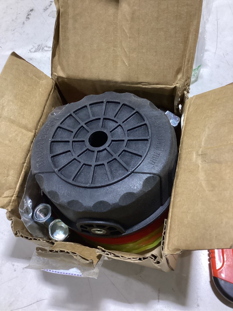 Condition photo showing As Is for quintillus h02 weed eater head universal trimmer head string trimmer head bump feed weed wacker head grass trimmer head replacement for weed warrior, echo, husqvarna, comes with .095 trimmer line orange