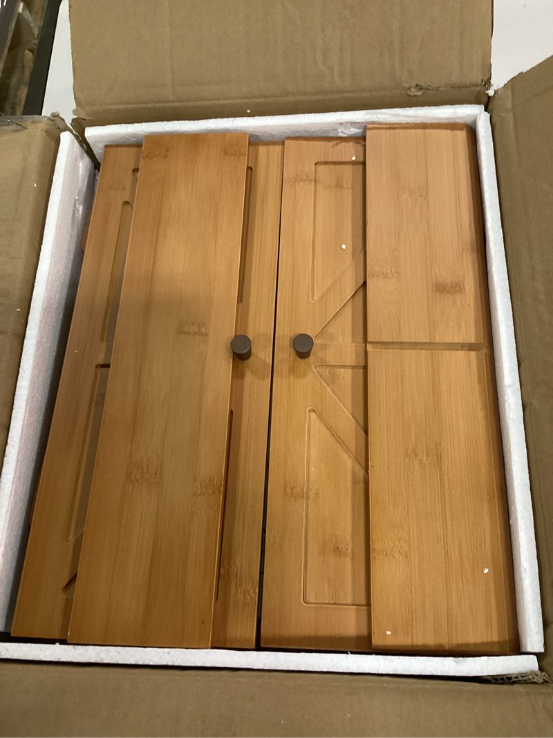 Condition photo showing Good Condition for corner bread box for kitchen counter double layer bamboo bread storage container large capacity bread storage bin farmhouse breadbox organizer (antique brown)