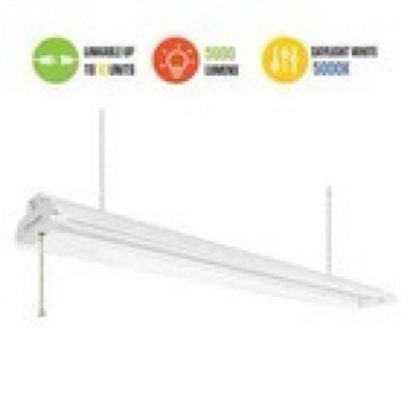 westinghouse 4' 5000 lumen led shop light, white finish 2 pack