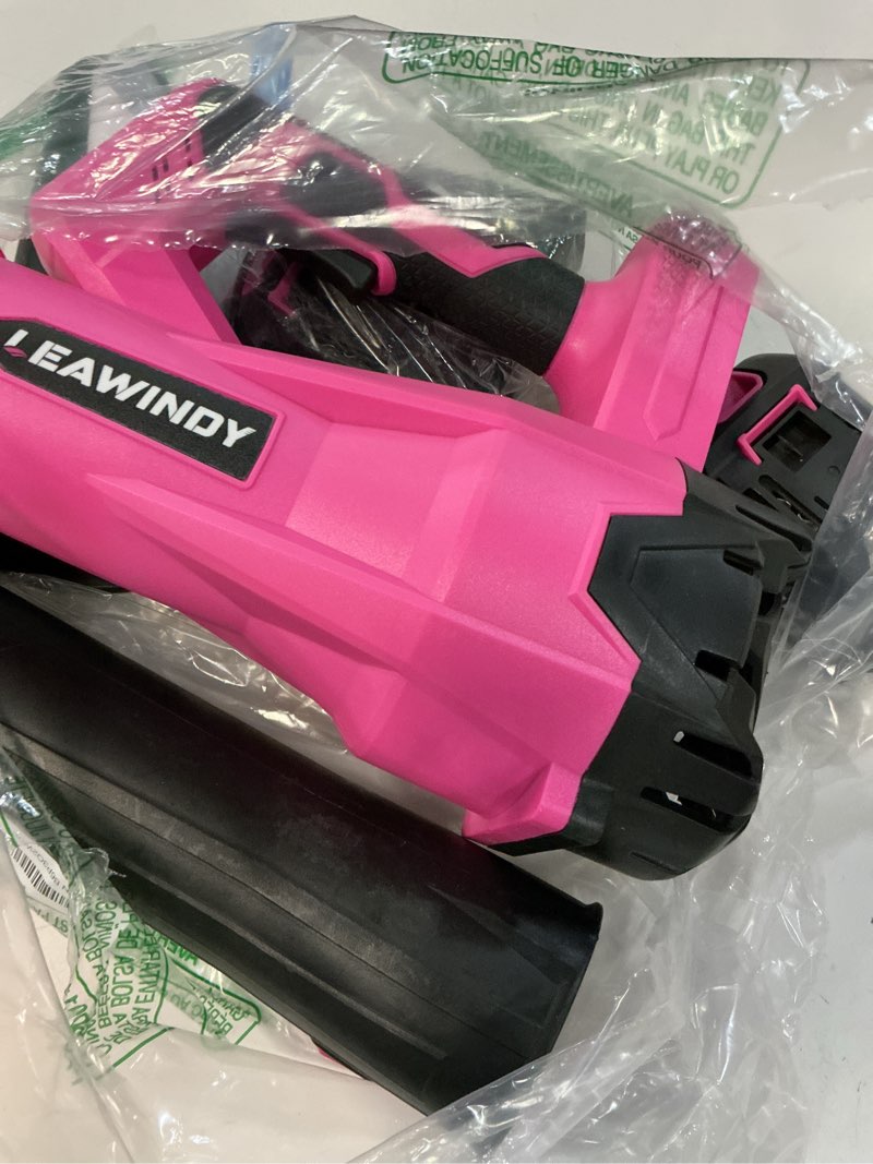 Condition photo showing Good Condition for Cordless Leaf Blower, 21V Battery Leaf Blower with 6-Speed Levels, Handheld Lightweight Blower & 2 Extended Tubes, Snow Blower for Blowing Leaves, Lawn, Garden, Garage, Yard, Valentine's Day Gift Pink - 6 Speeds & 8000mAh Battery