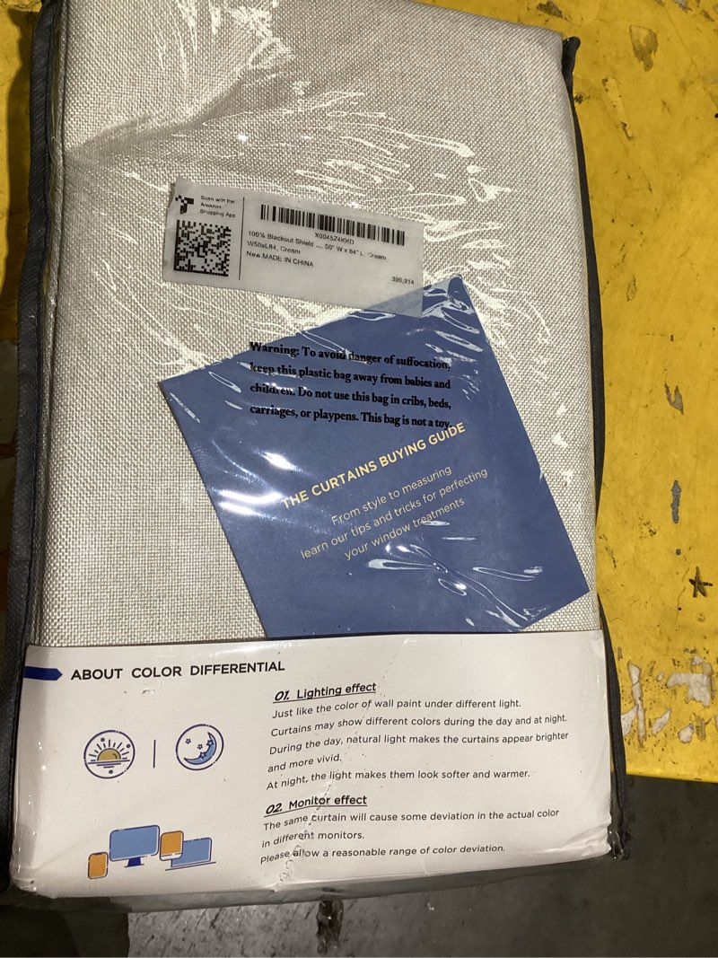 Condition photo showing Good Condition for 100% blackout shield blackout curtains for bedroom 84 inches long, back tab/rod pocket living room drapes, thermal insulated blackout curtains 2 panels set, 50" w x 84" l, cream cream 50"w x 84"l (pack of 2)