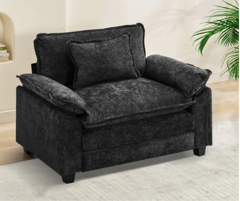 53\" Comfy Cloud Couch Deep Seat Sofa Chair With Throw Pillow For Living Room Bedroom (incomplete, 1 box only consisting of cushions)