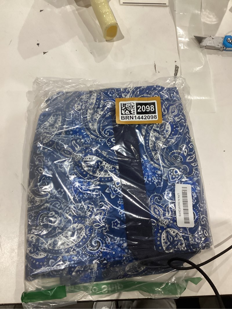 Condition photo showing Good Condition for Empty Mahjong Bag,Thickened Blue Printed American Mahjong Set, Tiles Bag and Mahjong Racks&Pushers Drawstring Bag Included (Case Only)