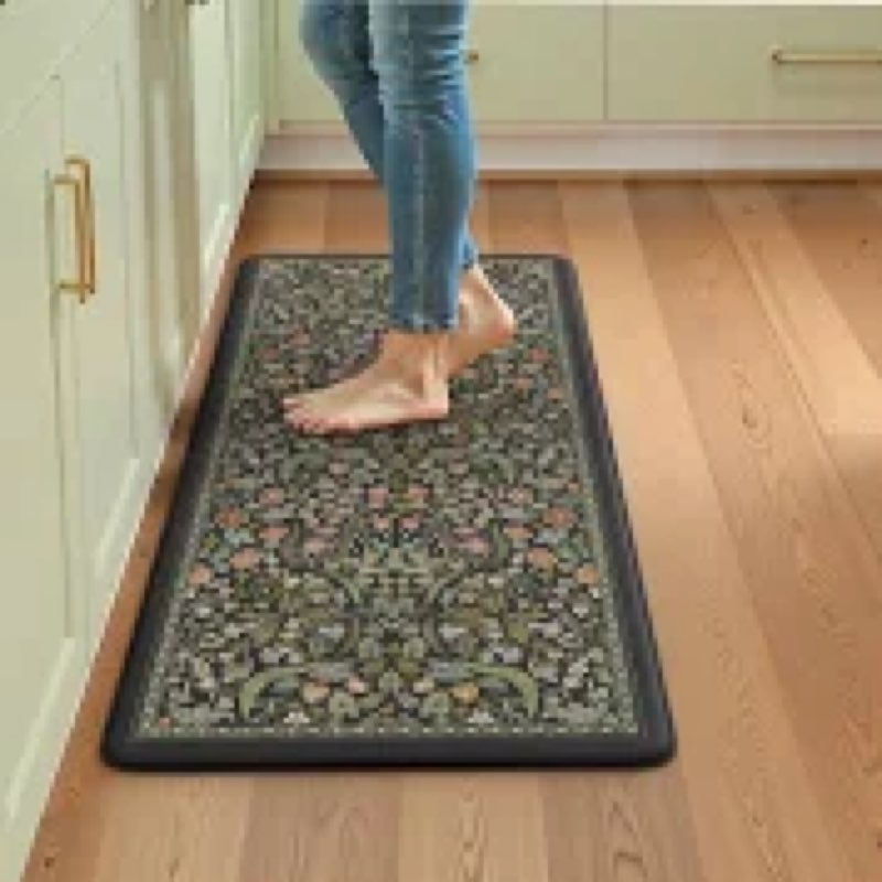 Collive Anti Fatigue Kitchen Mats, Cushioned Floral Kitchen Rugs Non Slip Waterproof Standing Mat, B