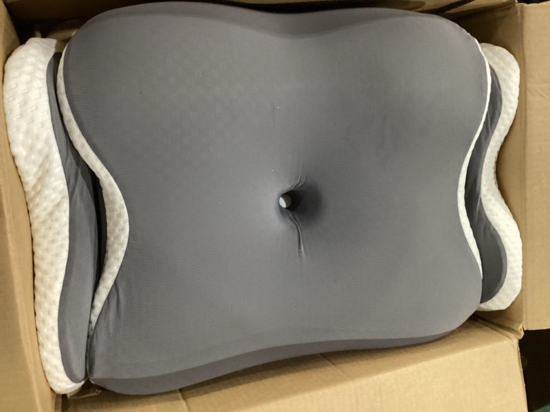Condition photo showing Good Condition for cervical neck pillow for side sleeper | ergo pillow for sleep apnea, neck pain, and snoring relief | ergonomic and orthopedic memory foam with cervical contour support, gray, large gray king (u.s. standard)