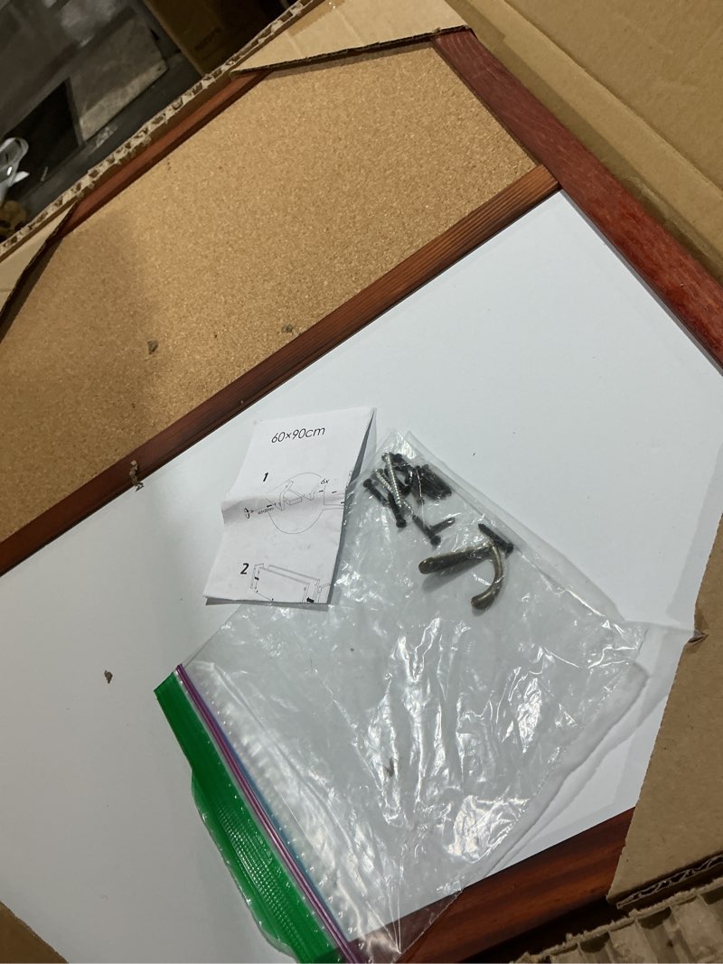 Condition photo showing Good Condition for (Similar To Stock Photo)Amazon Basics Magnetic Dry Erase Whiteboard & Cork Board Combo, Double-Sided, Lightweight, Easy to Install, Plastic/Aluminum Frame, 17\" x 23\" White,yellow 23\"W x 17\"H