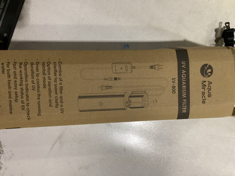 Condition photo showing Good Condition for aquamiracle aquarium filter with u - v light & filter sponge, fish tank filter with timer for green water, turtle filter with aeration & rainfall mode for aquarium 20-70 gallon for aquariums 20-70 gal(sv-800)