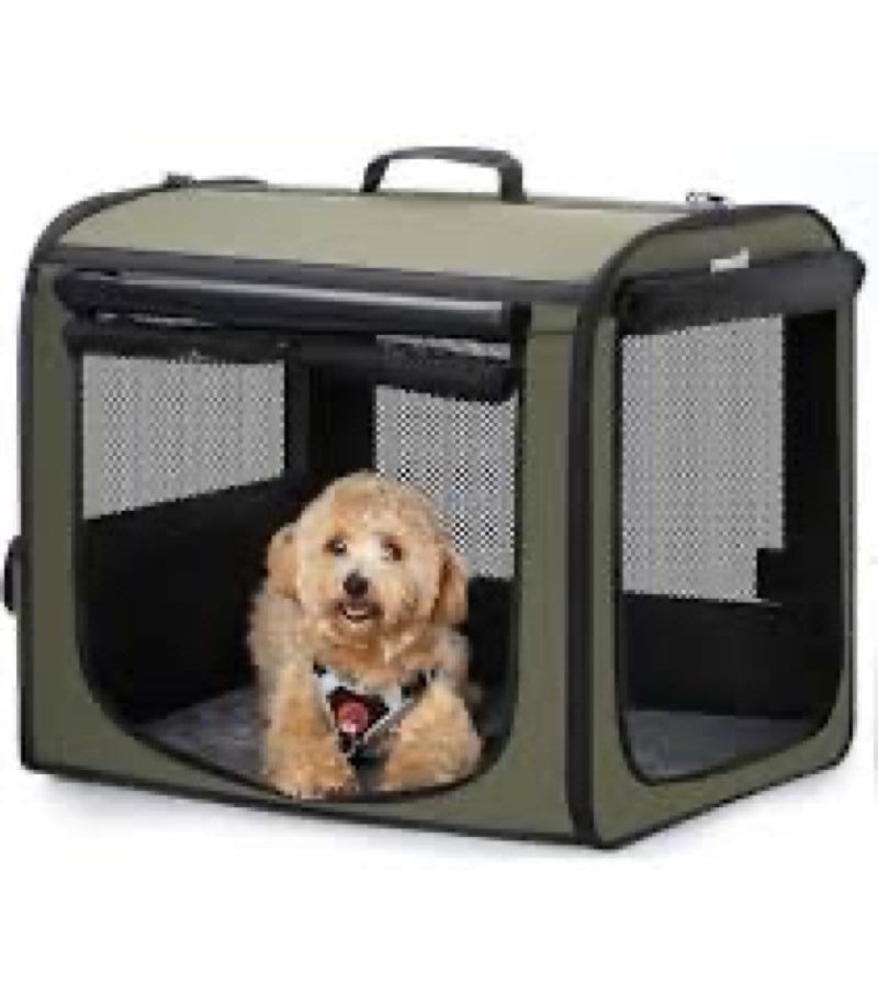 Snagle Paw Portable Dog Crate for Car Travel,Metal Frame Pet Crate,Pet Carrier for Car Back Seat Sec