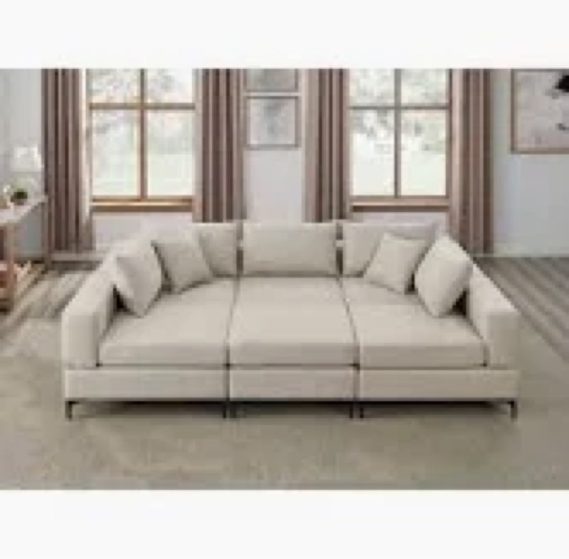 *incomplete,1 corner & 2 armless chairs only* *3 boxes total* 6 - Piece Upholstered Sectional Wade Logan Fabric: Beige