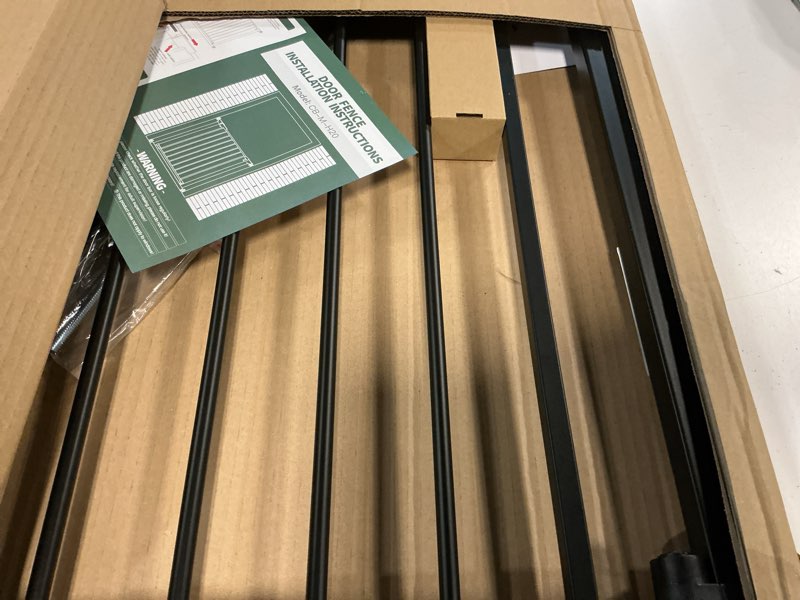 Condition photo showing Good Condition for 29.5-40.5" baby gate for stairs, dog gate for doorways, walk thru auto close metal baby safety gate for the house, stairs and doorways, child gate pressure mounted, pet gate for dog indoor - black black 29.5-40.5"w x 30"h