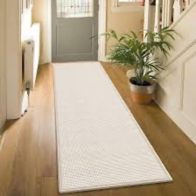 GOYLSER 7ft Kitchen Mats for Floor, Water Absorbent Long Bathroom Rug, Long Skinny Rug Floor Runners for Hallway Non Skid, Black Entry Way Rugs Indoor 2'4\" x 6'11\" (Rectangular) Beige
