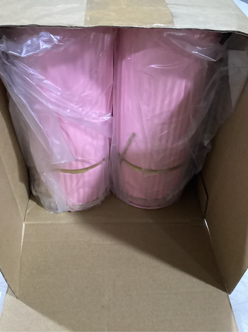 Condition photo showing New/Like New for mimorou 8 pcs 7.48 inch wedding vases for centerpieces mason jars with twine bow galvanized metal flower vase rustic vintage farmhouse tin bucket for wedding home table (pink) pink 8