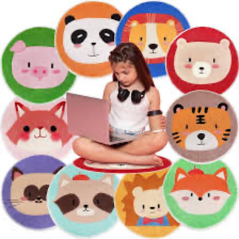 10 Pcs Kids Carpet Circle Seats 16" Kids Classroom Rug Floor Cushions Round Soft Warm Floor Rug Mat 