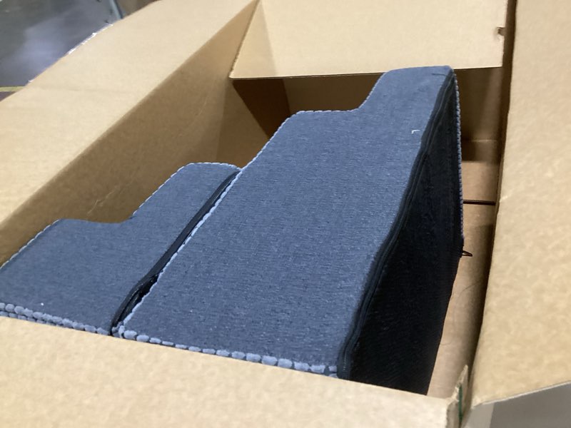 Condition photo showing As Is for pet stairs ramp for high beds and couch for dogs to get on bed - 4 steps foldable stairs for small dogs and old cats - foam&non-slip&washable by sytopia, grey, 3/4/5 steps 4-steps (h: 18'')