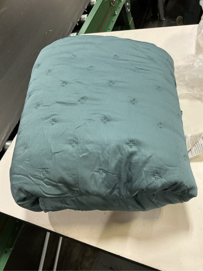 Condition photo showing As Is for quince bamboo dream quilt twin, ocean
