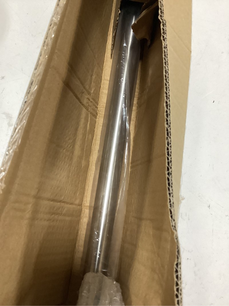 Condition photo showing Good Condition for chrsouly adjustable curved shower rod, 42-72 inches extra wide shower curtain rod, rust proof, premium stainless steel, curved shower curtain rod for bathroom, need to drill, silver silver 42-72 inches