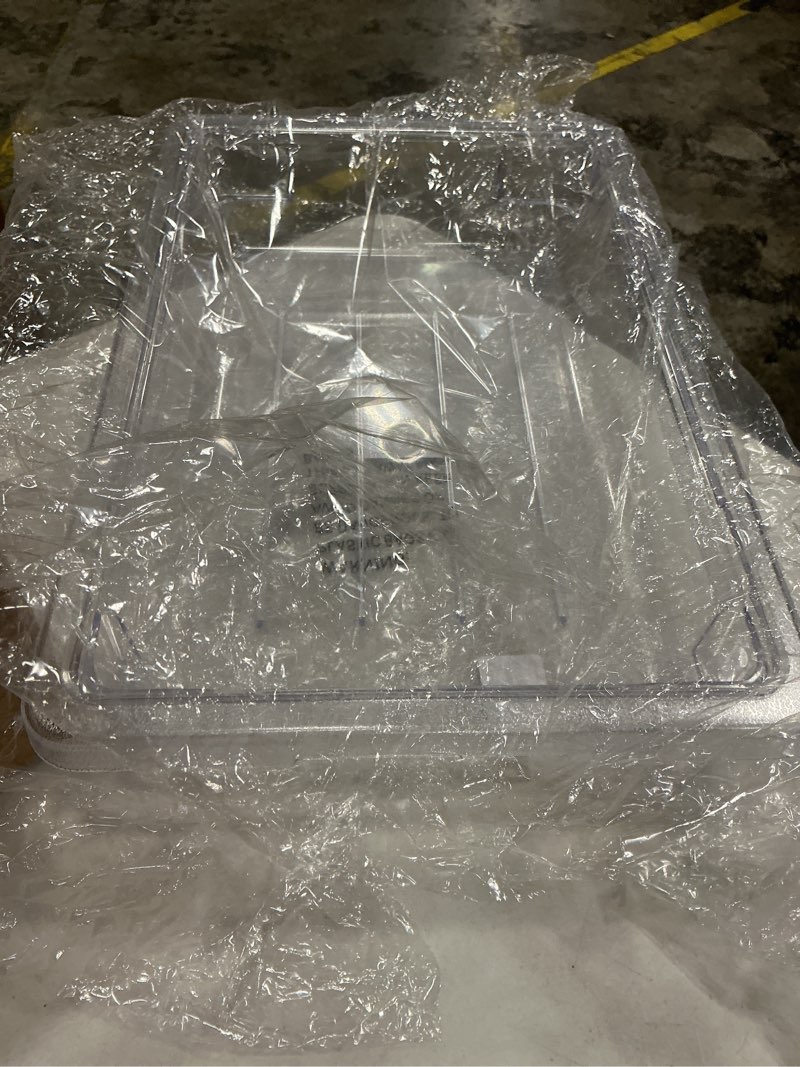 Condition photo showing New/Like New for winco polycarbonate food storage box, 12 by 18 by 3-1/2-inch 12" x 18" 3.5" deep