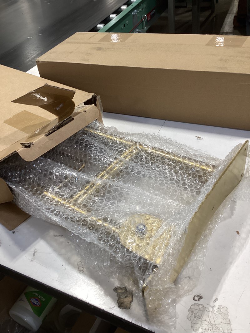 Condition photo showing New/Like New for Toilet Grab Bar 22.4 Inch Gold, Munzong Anti-Slip Handicap Grab Bars with Paper Holder, Flip-Up Bathroom Safety Rails, Stainless Steel Knurled Support handrails for Seniors Elderly Disabled Pregnant 24 Inch Gold