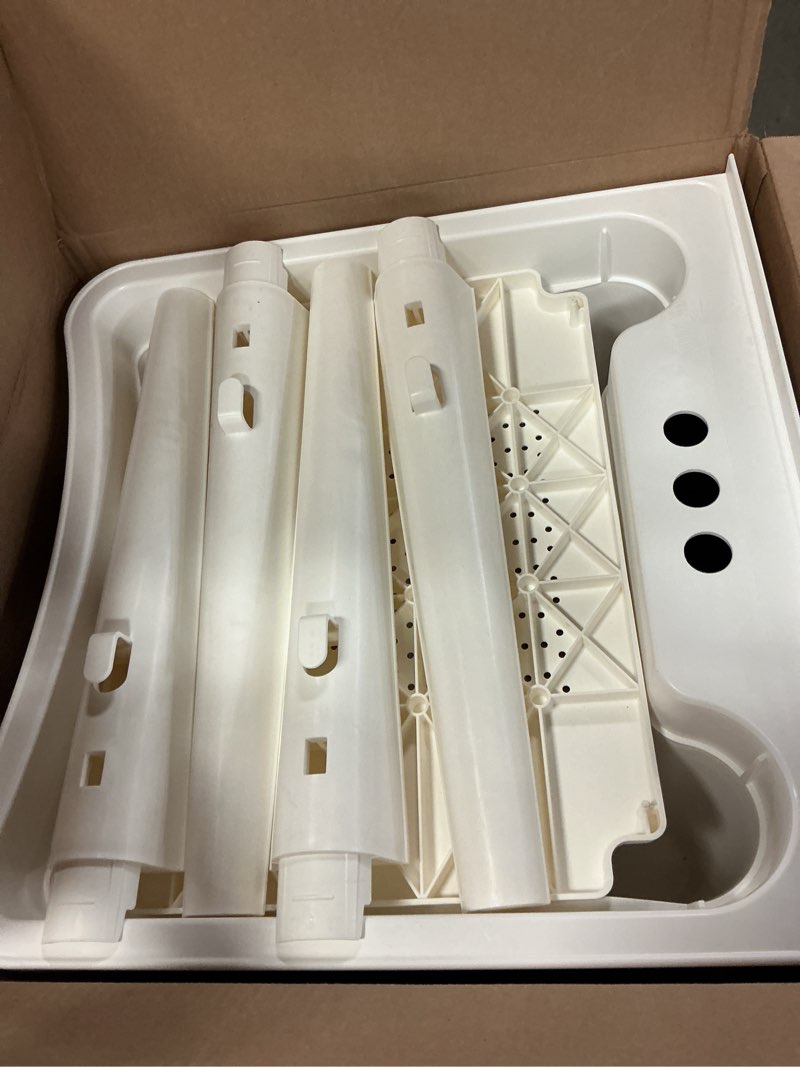 Condition photo showing Good Condition for glacier bay 24.1 in. l x 24.1 in. w x 36.7 in. h laundry sink / utility sink work center in white with pull-out faucet in chrome