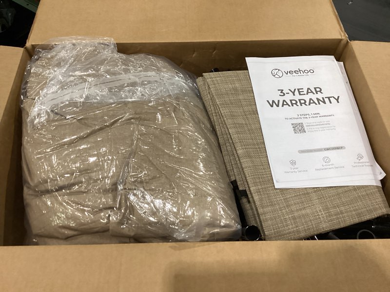 Condition photo showing New/Like New for veehoo cooling elevated dog bed add removable waterproof bolster cushion mat, raised pet cot with breathable teslin mesh, no-slip feet, dog couch bed for indoor outdoor, 49x33inches, beige, cwc2331b beige coffee 49.0"l x 33.0"w x 9.0"th