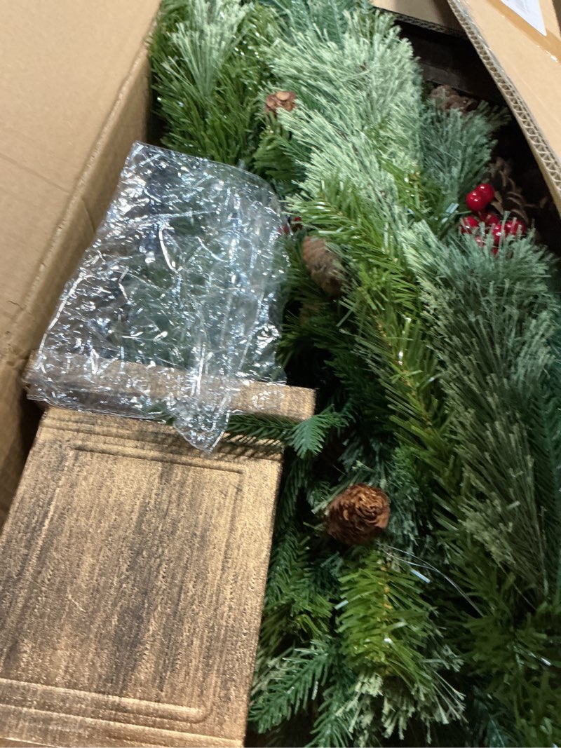 Condition photo showing Good Condition for Jin&Bao 4FT Potted Christmas Tree with 100 Lights, 2 Pack Artificial Xmax Tree Timer Function with Long Pine Cones & Red Berries, 3AA Battery Operated Christmas Decorations for Outdoor, Porch Evergreen Tree 4FT-2 Pack