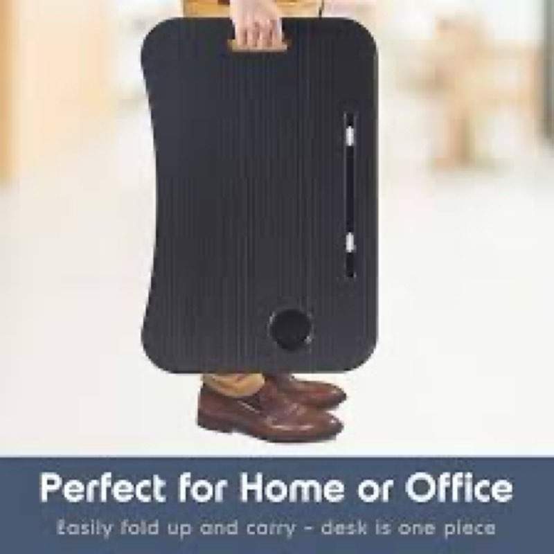 laptop bed tray table, adjustable laptop stand, portable lap desks with foldable legs, reading desk for sofa couch floor - large