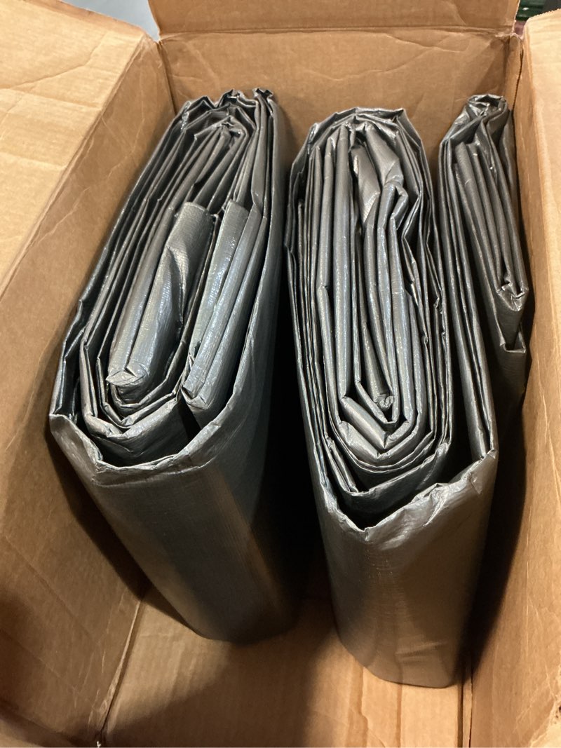 Condition photo showing Good Condition for GUARD SHIELD Tarps Heavy Duty Waterproof 16x20 Feet Silver/Black Poly Tarp Cover Outdoor Thick UV Resistant Tarpaulin with Grommets 10mil (2-Pack) Silver/Black 16x20 (2-Pack)