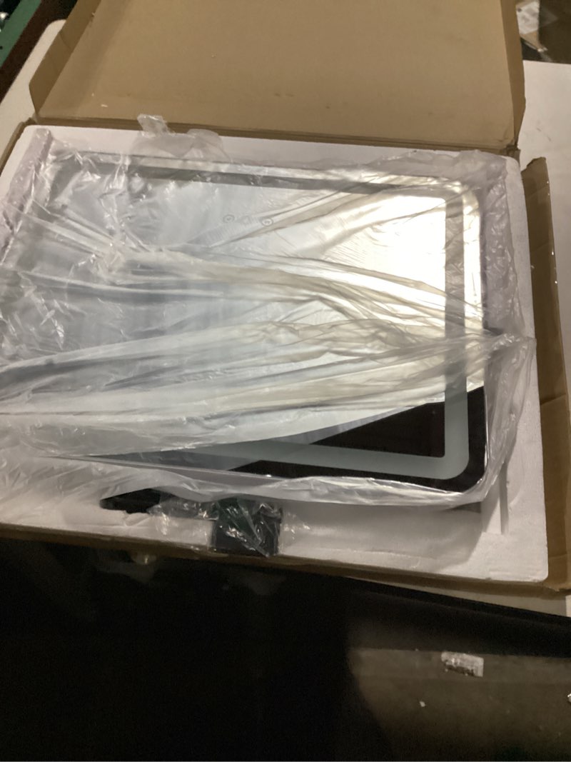 Condition photo showing New/Like New for ROLOVE 22x17 Inch Lighted Vanity Mirror with Dimmable LED Lights - 3 Color Modes, Smart Touch Control & 360° Rotating Base - Desk Makeup Mirror (White) White 22"L x 17"W