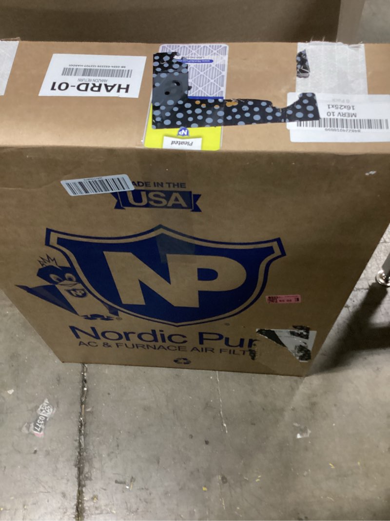 Condition photo showing New/Like New for nordic pure 16x25x1 (15 1/2 x 24 1/2 x 3/4) pleated merv 10 air filters 6 pack