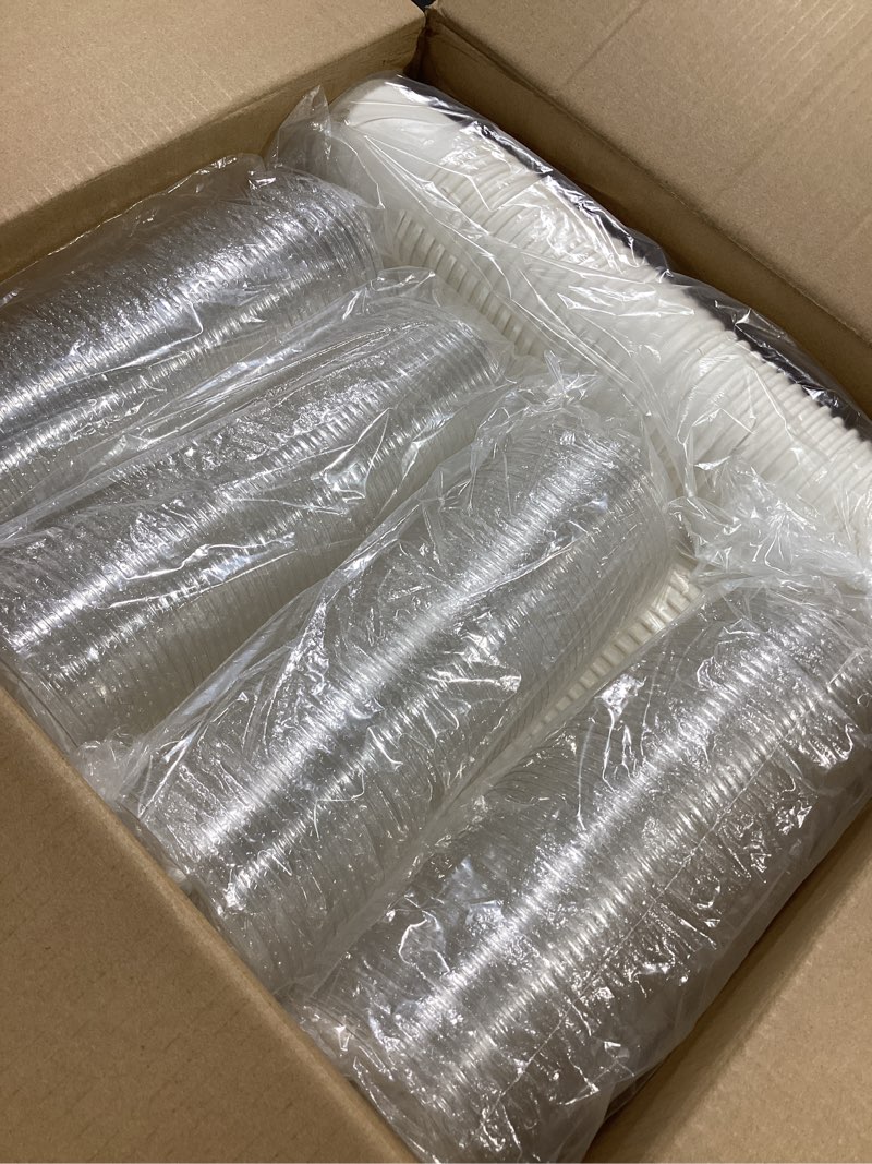 Condition photo showing New/Like New for 200 pack ice cream cups with dome lids no hole and spoons bulk disposable paper dessert bowls white sundae containers for snack yogurt soup birthday summer ice cream party supplies (6 oz) 200 6 oz
