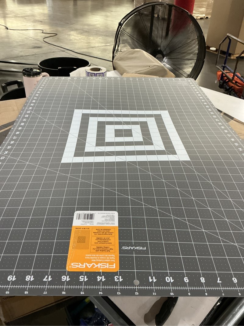 Condition photo showing Good Condition for fiskars 24" x 36" self healing cutting mat, extra large double-sided grid | quilting, sewing & craft cutting board, with 30 45 60 degree bias lines for fabric paper and diy projects gray 24"l x 36"w